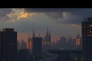 《南风过境时》封面，被风吹动的窗帘与窗台上的绿植